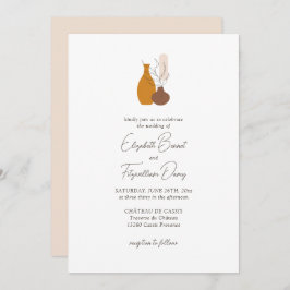 Boho Minimalistisch Vases Wedding Einladung