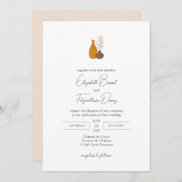 Boho Minimalistisch Vases Wedding Einladung
