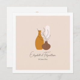 Boho Minimalistisch Vases Wedding Square Einladung