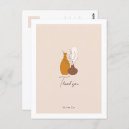 Boho Minimalistisch Vases Wedding Vielen Dank Postkarte