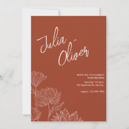 Boho Minimalistisch Wedding Floral Wedding Editabl Einladung