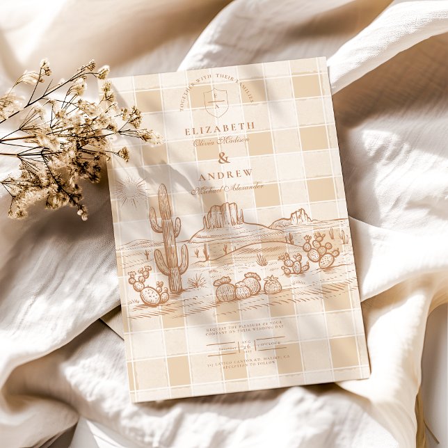 Boho Minimalistisch Western Wüste Wedding Einladung (Von Creator hochgeladen)