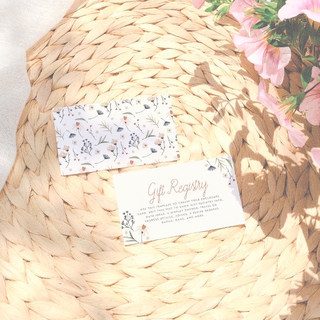 Boho Minimalistisch Wildblumen Brautparty Begleitkarte (Von Creator hochgeladen)