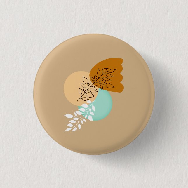 BOHO MINIMALISTISCHE BLÄTTER BUTTON (Vorderseite)