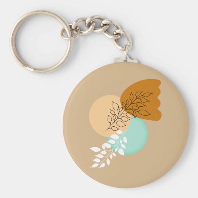 BOHO MINIMALISTISCHE BLÄTTER SCHLÜSSELANHÄNGER (Vorne)