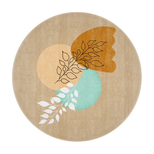 BOHO MINIMALISTISCHE BLÄTTER SCHNEIDEBRETT (Vorderseite)
