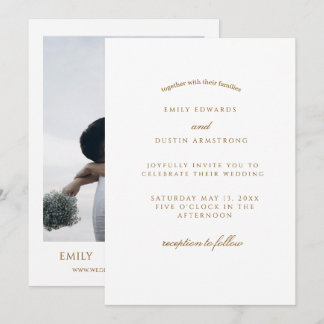 Boho-Minimalistische Elegante Hochzeitseinladung  Einladung