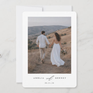 Boho-Minimalistische Foto-Hochzeit Einladung