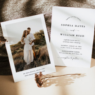 Boho-Minimalistische Hochzeit Einladung