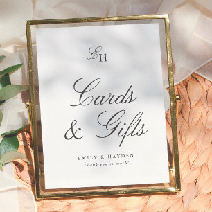 Boho-Minimalistische Hochzeitskarten & Geschenke S Poster