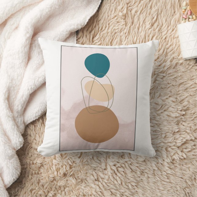 Boho Minimalistische Kissen - weiche, neutrale Ton (Decke)