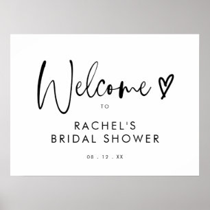 Boho-Minimalistische Schriftzug-Hochzeitsdusche Wi Poster