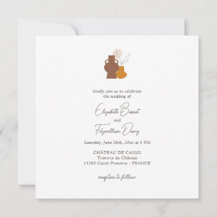 Boho Minimalistische Vasen Hochzeit von Einladung