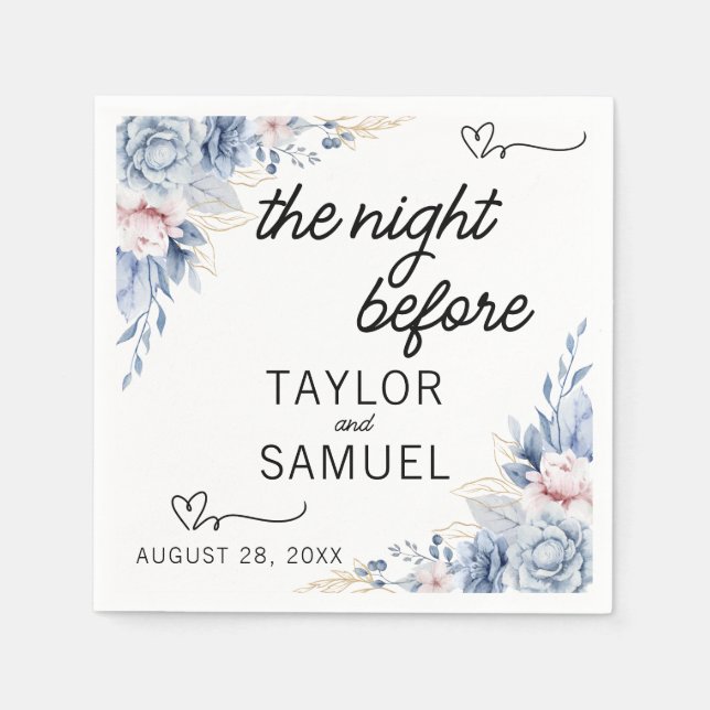 Boho Minimalistischer Hochzeitcocktail Serviette (Vorderseite)