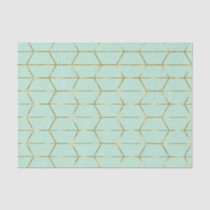 Boho Mintgrün Sechseck Gold Geometrisch Sweet 16 Seidenpapier