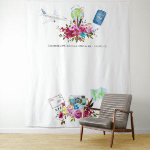 Boho Miss To Mrs Brautparty Foto Booth Wandteppich