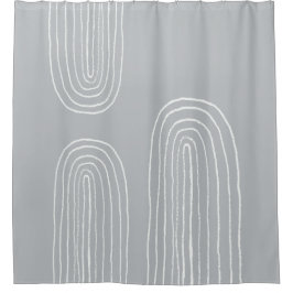 Boho Mitte Century Light Blue Duschvorhang