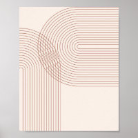 Boho Mitte Jahrhundert Moderner Vintager Regenboge