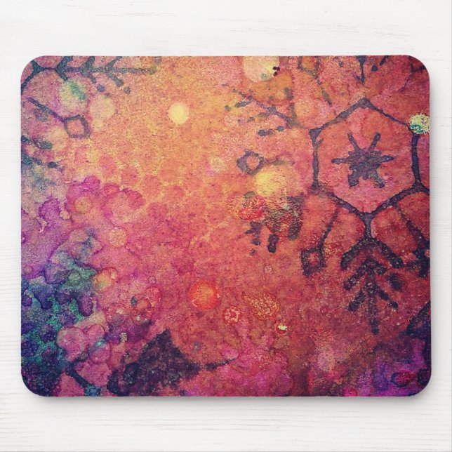 Boho Mixed Media Abstrakt von Angelandspot Mousepad (Vorne)