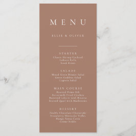 Boho Mocha Mousse Minimalistisches einfaches Flach Menükarte