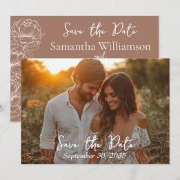 Boho Mocha Mousse Moderne Minimalistische Hochzeit Save The Date