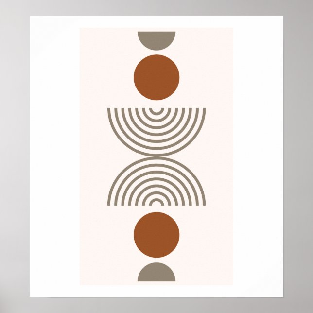 Boho Modern Abstract Geometric Botanical Art Poster (Vorne)