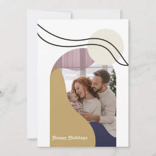 Boho Modern Arches Geometric Holiday Foto Feiertagskarte