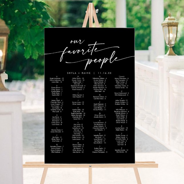 Boho Modern Black Acrylique Mariage Carte de siège (Boho Modern Black Acrylic Wedding Seating Chart)