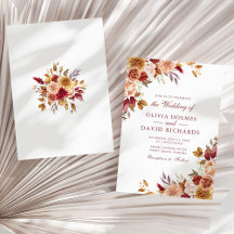 Boho Modern Burnt Orange Terracotta Floral Wedding