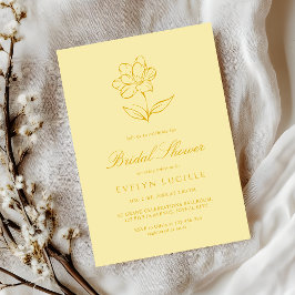 Boho Modern Butter Yellow Elegant Bridal Shower Einladung