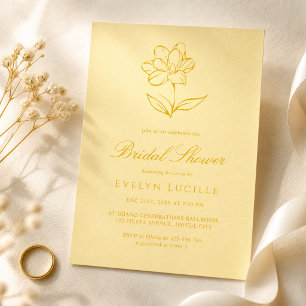 Boho Modern Buttergelb Elegante Hochzeitsshower Einladung
