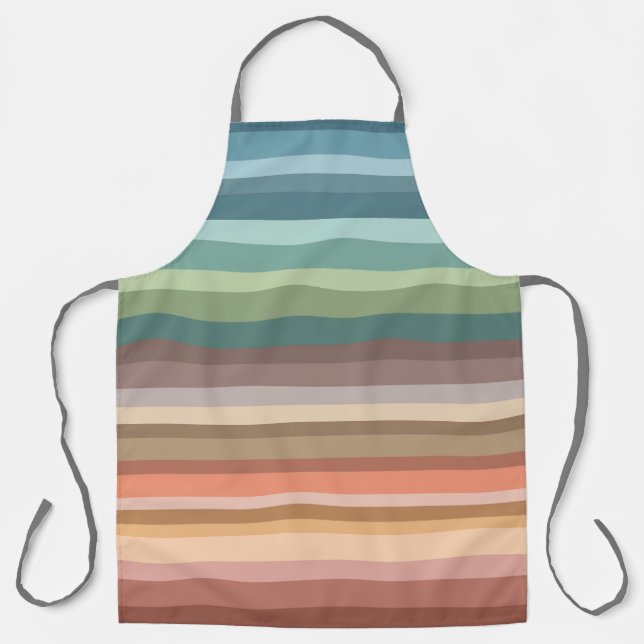 Boho Modern Chic Streifen  Schürze (Vorderseite)