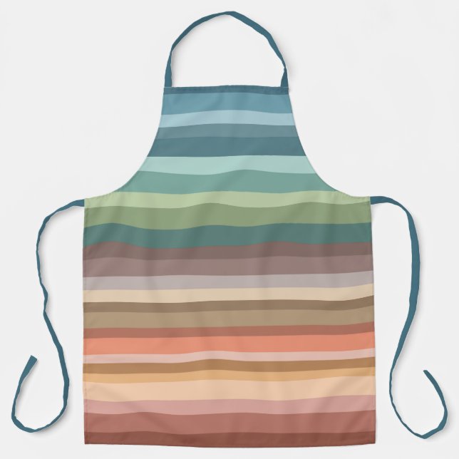 Boho Modern Chic Streifen  Schürze (Vorderseite)