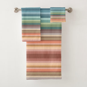 Boho Modern Chic Stripes Badhandtuch Set