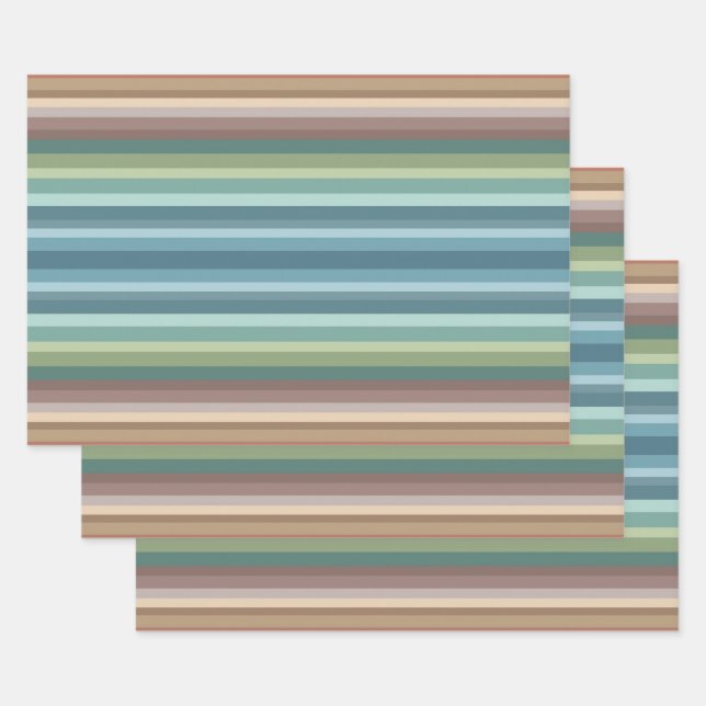 Boho Modern Chic Stripes Geschenkpapier Set (Set)