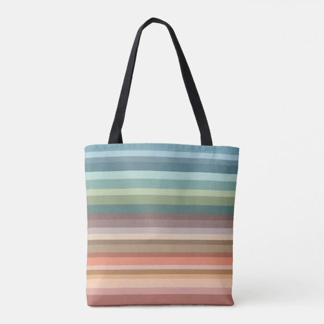 Boho Modern Chic Stripes Tasche (Rückseite)