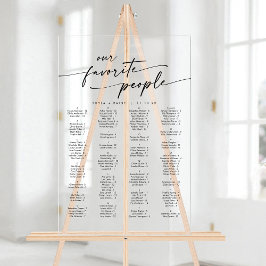 Boho Modern Clear Acrylic Wedding Seating Chart Acrylschild