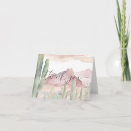 Boho Modern Desert Nature Cactus Baby Shower Dankeskarte