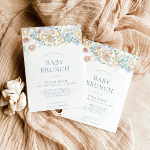 Boho Modern Floral Baby Dusche Gender Neutral in Einladung
