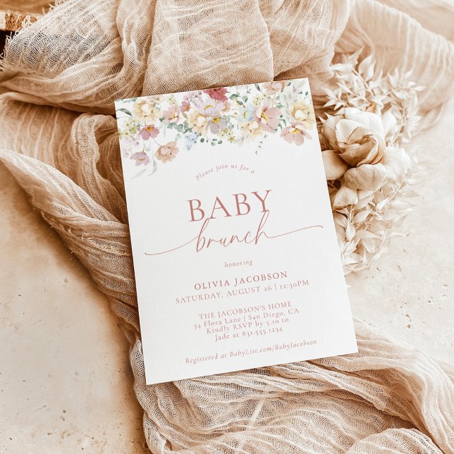Boho Modern Floral Baby Dusche | Girl Baby Brunch Einladung (Von Creator hochgeladen)