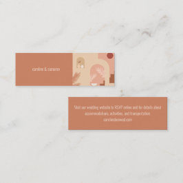 Boho Modern Floral Terracotta Wedding RSVP Card Mini Visitenkarte