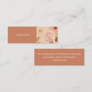 Boho Modern Floral Terracotta Wedding RSVP Card Mini Visitenkarte
