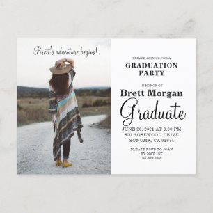 Boho Modern Foto Graduation Party Einladung Pos