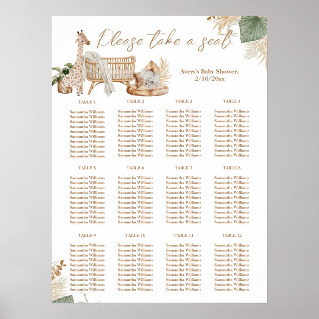 Boho Modern Gender Neutral Baby Shower Poster (Vorne)