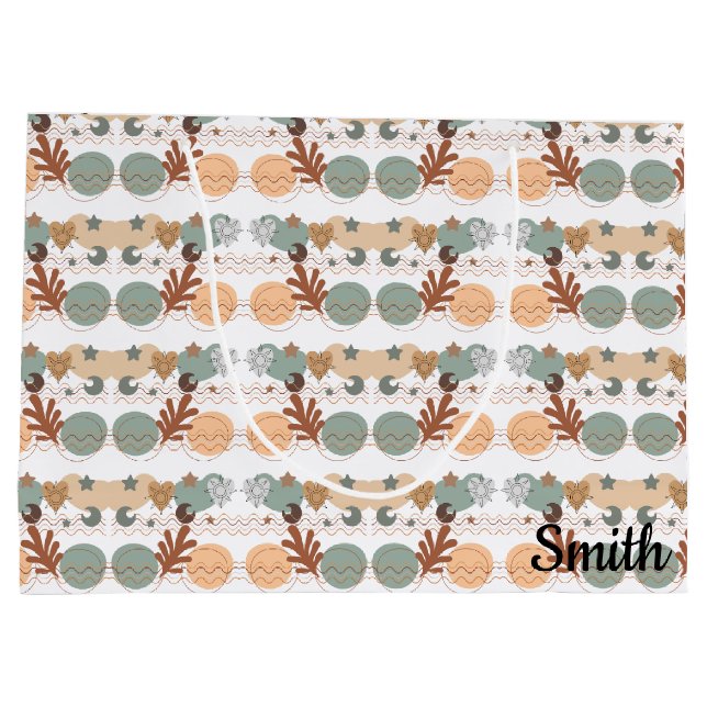 Boho modern geometric wallpaper große geschenktüte (Rückseite)
