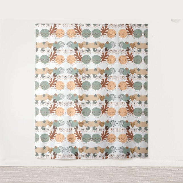 Boho modern geometric wallpaper wandteppich (Vorderseite)