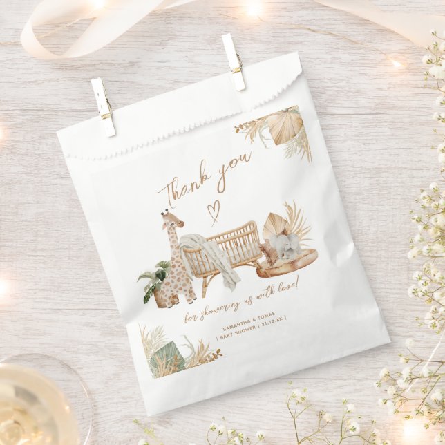 Boho Modern Heart Gender Neutral Baby Shower Geschenktütchen (Ausgeschnitten)