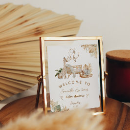 Boho Modern Heart Schriftart Baby Dusche Willkomme Poster