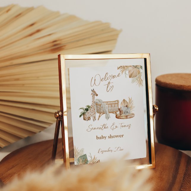 Boho Modern Heart Schriftart Baby Dusche Willkomme Poster (Von Creator hochgeladen)