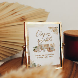 Boho Modern Heart Schriftart Babydusche Windeln Poster